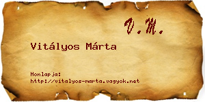 Vitályos Márta névjegykártya