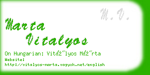 marta vitalyos business card